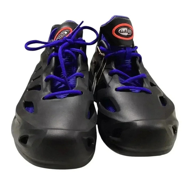 Adidas Sneakers Mens 8.5 Black Blue AdiFom ClimaCool J Running Lace Up Shoes NEW - Picture 2 of 9